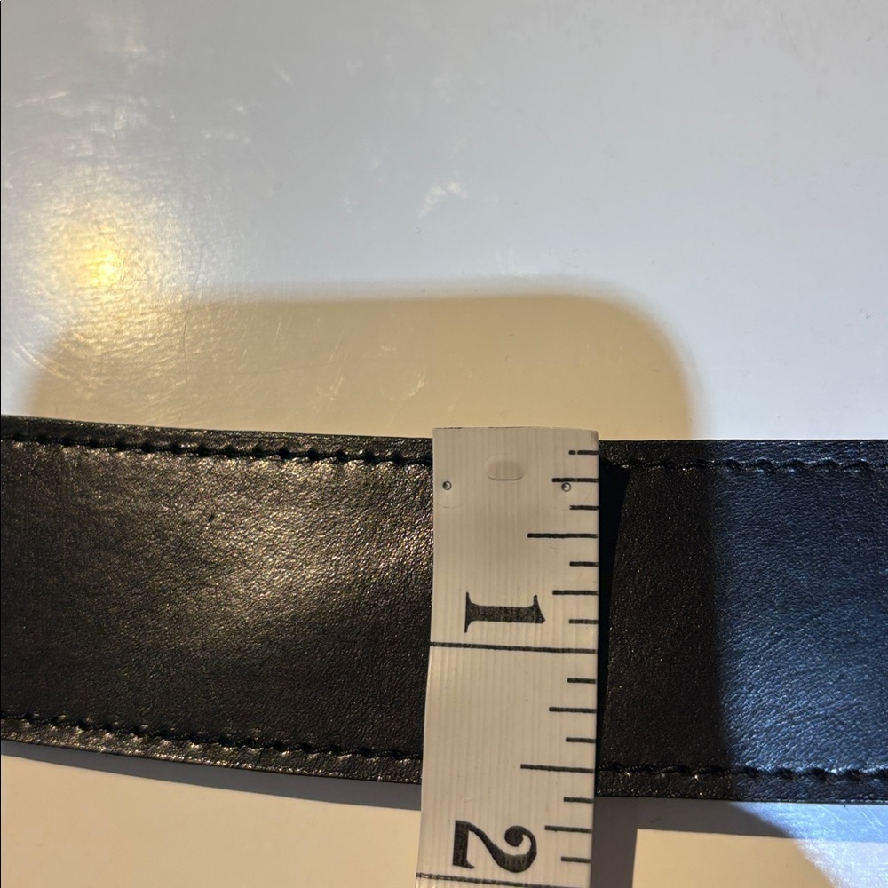 Brave 1992 black leather and elastic belt with brushed silver buckle size 36 - Picture 15 of 15